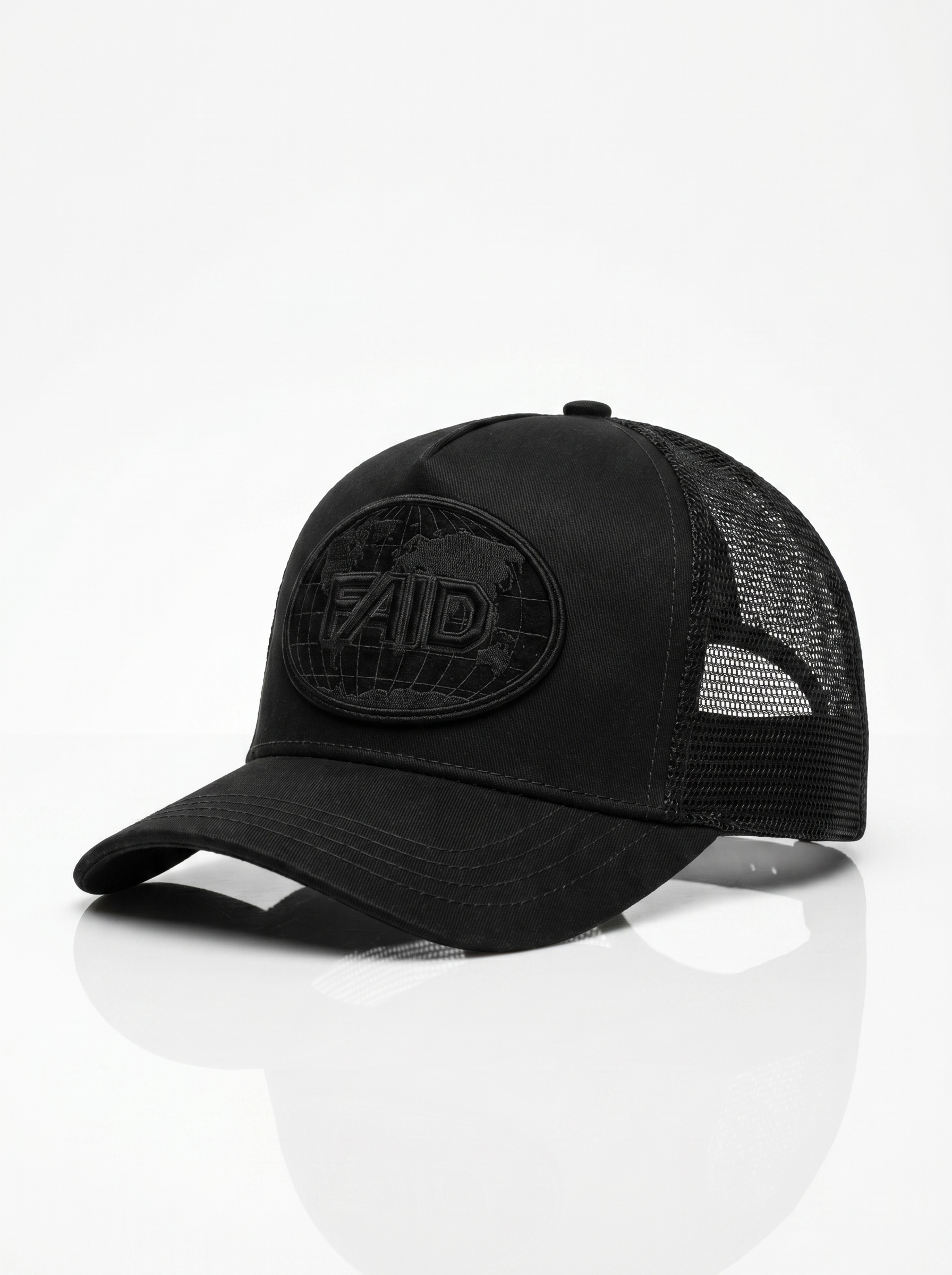 FAID cap, black with tonal black logo