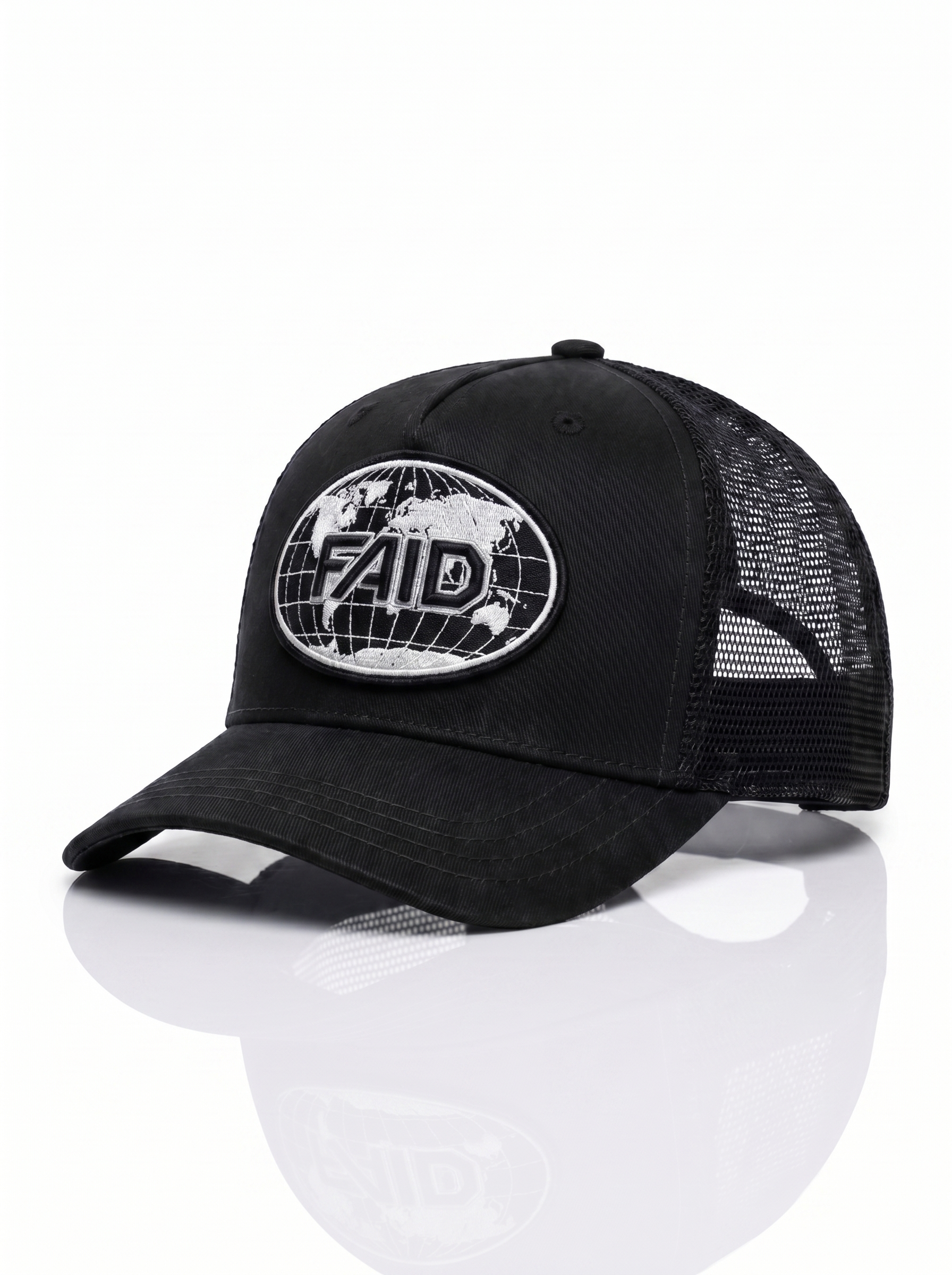 FAID cap, black with white logo