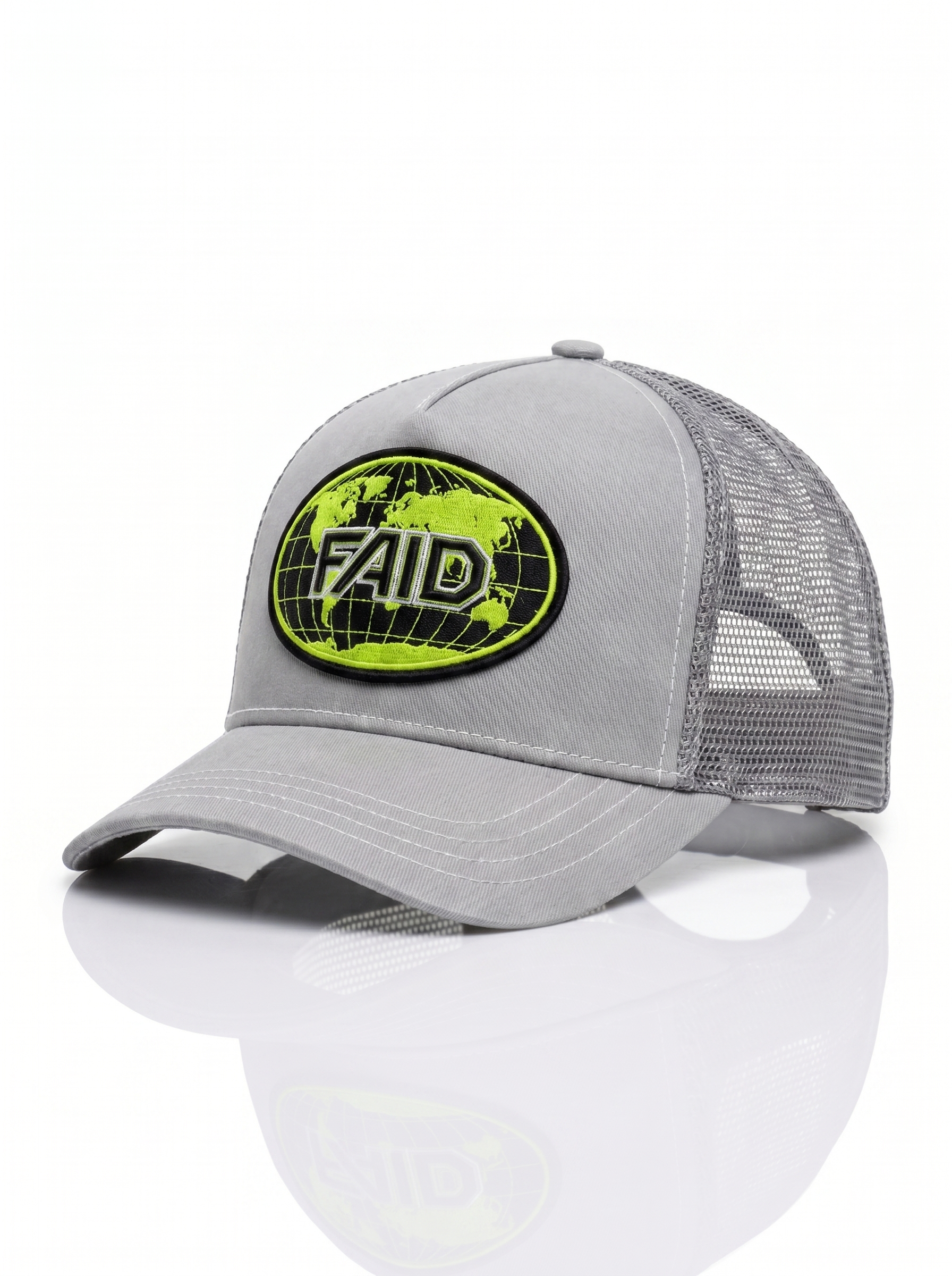 FAID cap, grey with original neon logo