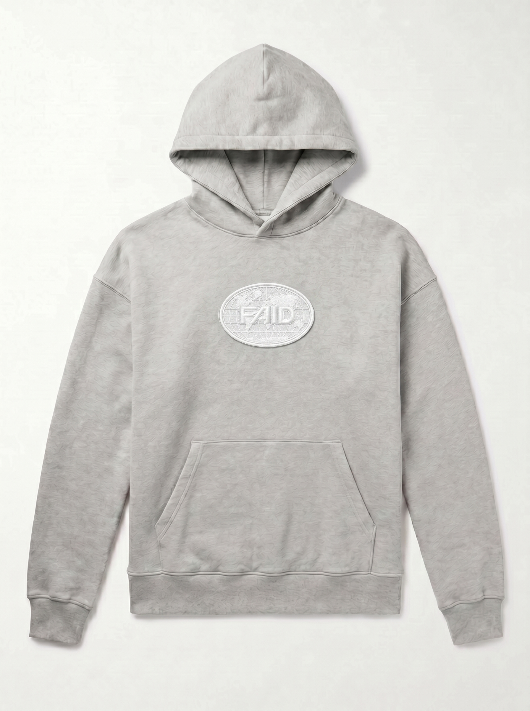 FAID heavyweight hoodie, grey with white logo