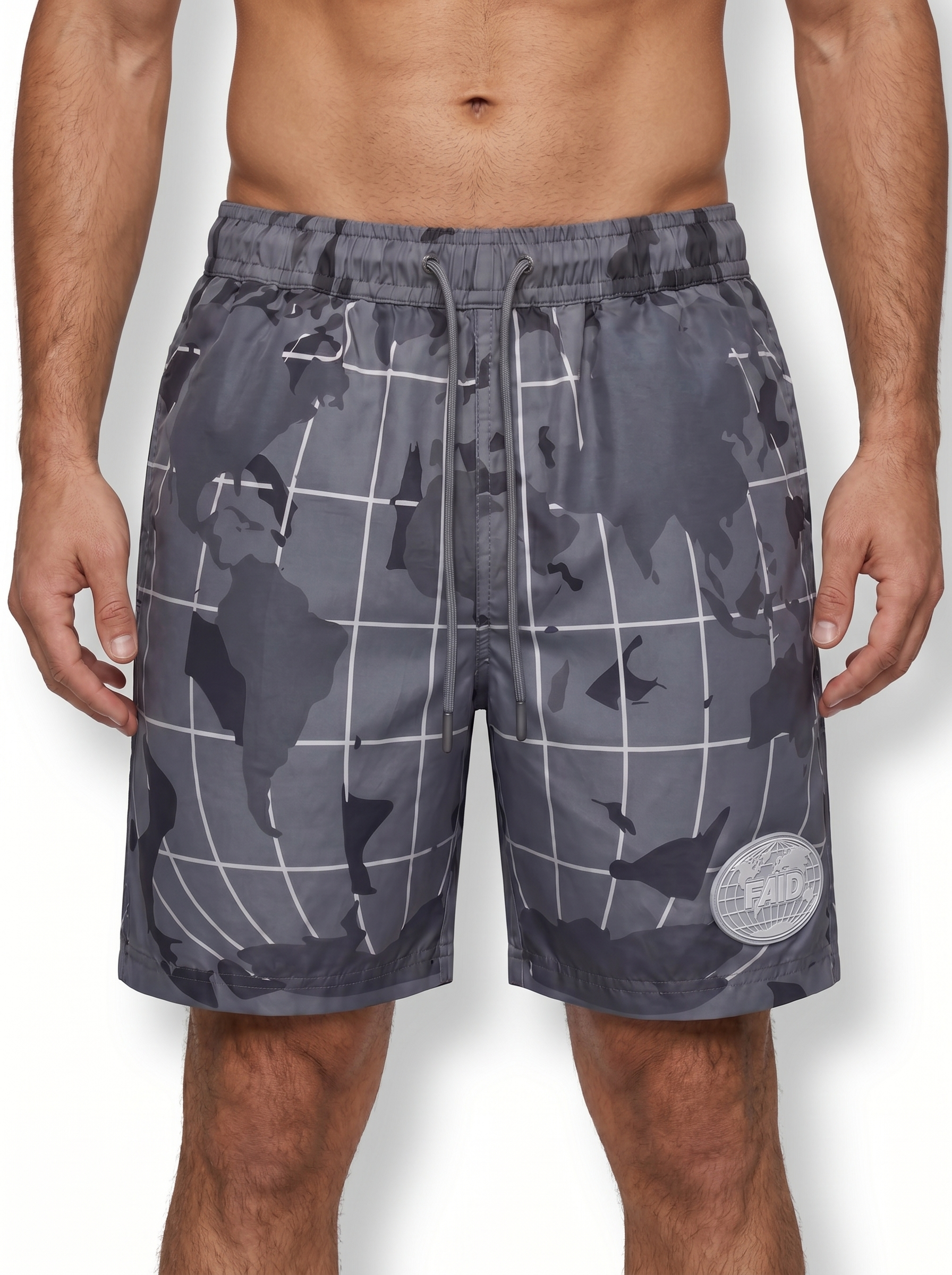 FAID Tailored Short in grey, on model